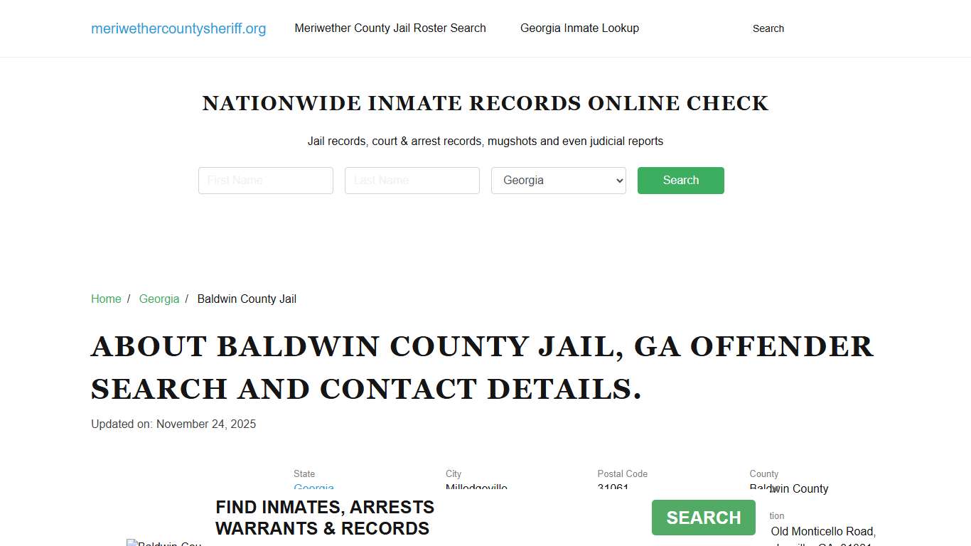 Baldwin County Jail, GA Offender Search, Contacts.